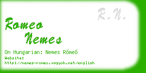 romeo nemes business card